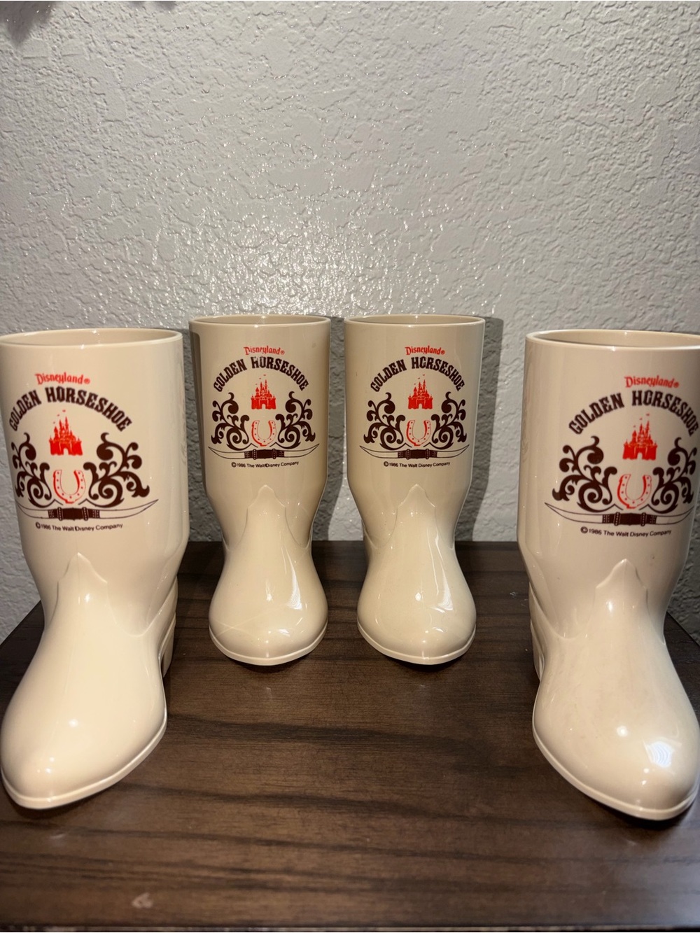 1986 Disneyland Golden Horseshoe Saloon boot mugs- Set Of 4 - Picture 5 of 6